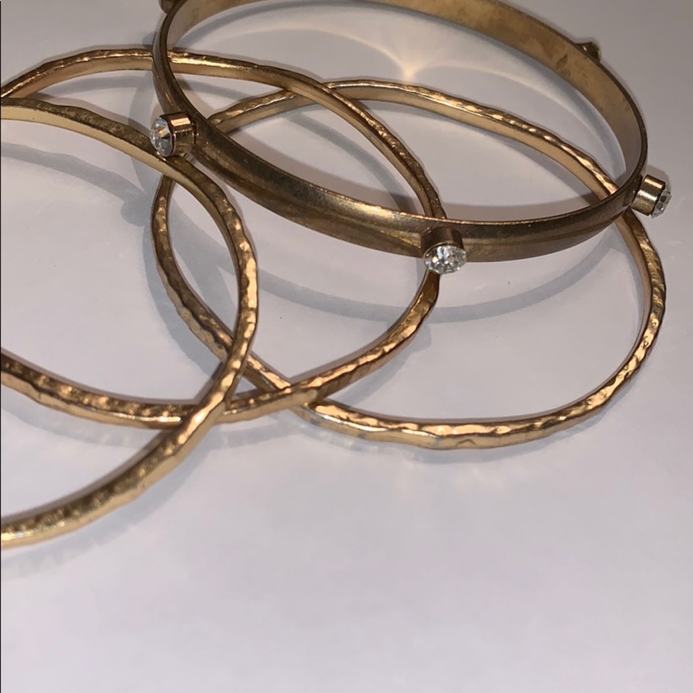 4 gold dangle bracelets